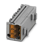 Phoenix Contact PTMC Series PTMC 1,5-3 /BN Pluggable Terminal Block, 17.5A, 14 → 26 AWG Wire, Push In Termination