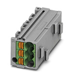 Phoenix Contact PTMC Series PTMC 1,5-3 /GN Pluggable Terminal Block, 17.5A, 14 → 26 AWG Wire, Push In Termination