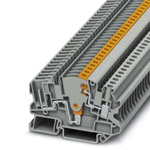 Phoenix Contact UTME Series UTME 4/1P Disconnect Terminal Block, 2-Way, 28A, 10-26 AWG Wire, Screw Termination