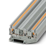 Phoenix Contact PT Series PT 2,5-TGB Feed Through Terminal Block, 2-Way, 16A, 26 → 12 AWG Wire, Push In