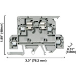 Rockwell Automation 1492 Series Screw Terminal, 4-Way, 25A, 22 → 12 AWG Wire, Screw Cage Termination