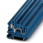Phoenix Contact UT Series UT 2,5-TWIN/1P BU Feed Through Terminal Block, 3-Way, 24A, 26-12-2020 AWG Wire, Screw