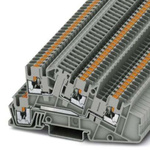 Phoenix Contact PTI Series PTI 2,5-L/TG Non-Fused Terminal Block, 4-Way, 24A, 26 → 12 AWG Wire, Push In