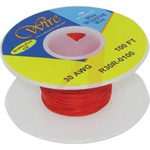 Wire; 100ft 30AWG silver plated copper; red Kynar insulated
