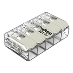 Wago 221 Series Connector, 5-Way, 30A, 10 AWG Wire, Plug In Termination