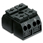 Wago 862 Series Terminal Strip, 2-Way, 28A, 20 → 12 AWG Wire, Push-In Cage Clamp Termination