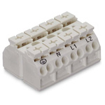 Wago 862 Series Terminal Strip, 4-Way, 28A, 20 → 12 AWG Wire, Push-In Cage Clamp Termination