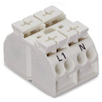 Wago 862 Series Terminal Strip, 2-Way, 28A, 20 → 12 AWG Wire, Push-In Cage Clamp Termination