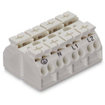 Wago 862 Series Terminal Strip, 4-Way, 32A, 20 → 12 AWG Wire, Push-In Cage Clamp Termination