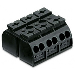 Wago 862 Series Terminal Strip, 3-Way, 32A, 20 → 12 AWG Wire, Push-In Cage Clamp Termination
