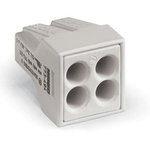 Wago 773 Series Junction Box Connector, 4-Way, 24A, 18 → 14 AWG Wire, Push In Termination