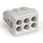 Wago 773 Series Junction Box Connector, 6-Way, 24A, 18 → 14 AWG Wire, Push In Termination