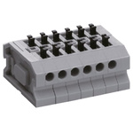 Sato Parts Non-Fused Terminal Block, 10-Way, 10A, 26 → 16 AWG Wire, Screwless Termination