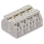 Wago 862 Series Terminal Strip, 4-Way, 28A, 20 → 12 AWG Wire, Push-In Cage Clamp Termination