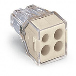 Wago 773 Series Junction Box Connector, 4-Way, 24A, 18 → 14 AWG Wire, Push In Termination