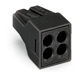 Wago 773 Series Junction Box Connector, 4-Way, 24A, 18 → 14 AWG Wire, Push In Termination