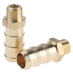 Legris Brass 1/8 in BSPT Male x 10 mm Barbed Male Straight Tailpiece Adapter Threaded Fitting