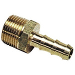 Legris Brass 3/8 in BSPT Male x 19 mm Barbed Male Straight Tailpiece Adapter Threaded Fitting