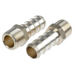 Legris Brass 3/8 in BSPT Male x 12 mm Barbed Male Straight Tailpiece Adapter Threaded Fitting