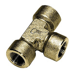 Legris Brass 1/8 in BSPP Female x 1/8 in BSPP Female Tee Equal Tee Threaded Fitting
