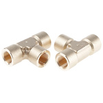 Legris Brass 1/2 in BSPP Female x 1/2 in BSPP Female Tee Equal Tee Threaded Fitting