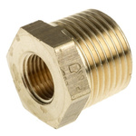 Legris Brass 3/8 in BSPT Male x 1/8 in BSPP Female Straight Reducer Threaded Fitting