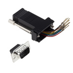RS PRO D Sub Adapter Male 9 Way D-Sub to Female RJ45