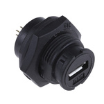 RS PRO Straight, Panel Mount, Socket Type Micro AB IP67 USB Connector