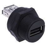 RS PRO Straight, Panel Mount, Socket Type A 2.0 IP67 USB Connector