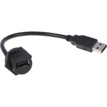RS PRO Straight, Panel Mount, Socket Type Mini IP67 USB Connector