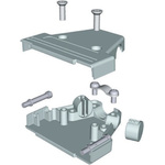 MH Connectors MHTRI-M Series ABS Angled, Straight D Sub Backshell, 15 Way, Strain Relief