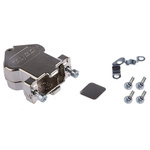 TE Connectivity Amplimite HD-20 Series Steel Angled D Sub Backshell, 9 Way