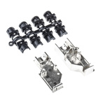 MH Connectors MHDCMR Series Zinc Right Angle D Sub Backshell, 9 Way, Strain Relief