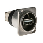 RS PRO Straight, Panel Mount, Socket Type A to B 2.0 USB Connector