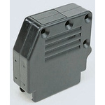 Amphenol ICC 863093C Series Thermoplastic Angled, Straight D Sub Backshell, 9 Way, Strain Relief