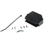 Amphenol ICC 863093C Series Thermoplastic Angled, Straight D Sub Backshell, 37 Way, Strain Relief