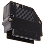 Amphenol ICC 863093C Series Thermoplastic Angled, Straight D Sub Backshell, 50 Way, Strain Relief
