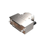 Amphenol ICC Economical Series Die Cast Zinc Right Angle D Sub Backshell, 9 Way, Strain Relief