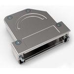 TE Connectivity Die Cast Zinc Angled D Sub Backshell, 25, 44 Way