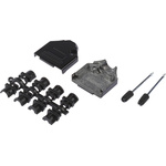 MH Connectors MHDTZK-BK Series Zinc D Sub Backshell, 15 Way, Strain Relief