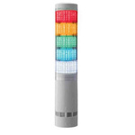 Patlite LA6 RGB LED Signal Tower With Buzzer, 5 Light Elements, Transparent clear, 24 V dc