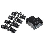 MH Connectors MHD45ZK-BK Series Zinc Angled D Sub Backshell, 9 Way, Strain Relief