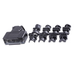 MH Connectors MHD45ZK-BK Series Zinc Angled D Sub Backshell, 15 Way, Strain Relief