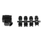 MH Connectors MHD45PPK Series ABS Angled D Sub Backshell, 9 Way, Strain Relief