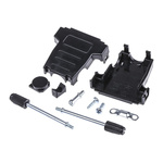 MH Connectors MHDSSK-T/P Series ABS Angled, Straight D Sub Backshell, 15 Way, Strain Relief