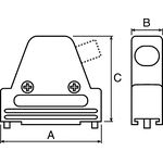 MH Connectors MHDVSL Series Zinc Angled D Sub Backshell, 15 Way, Strain Relief