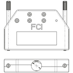 Amphenol ICC 8655MH Series Die Cast Zinc D Sub Backshell, 37 Way, Strain Relief
