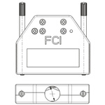 Amphenol ICC 8655MH Series Die Cast Zinc D Sub Backshell, 25 Way, Strain Relief