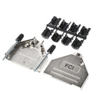 Amphenol ICC 8655MH Series Die Cast Zinc D Sub Backshell, 25 Way, Strain Relief