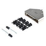Amphenol ICC 8655MH Series Die Cast Zinc D Sub Backshell, 37 Way, Strain Relief